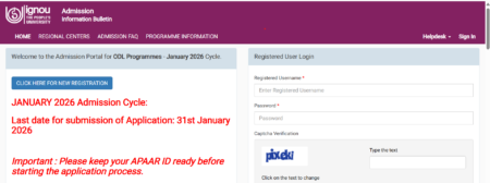 IGNOU Admission 2026-27 January Session: Last Date & Fees